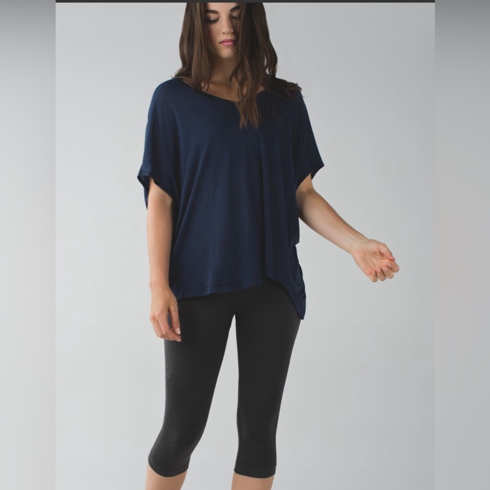 lululemon athletica Navy Top with Black Capris